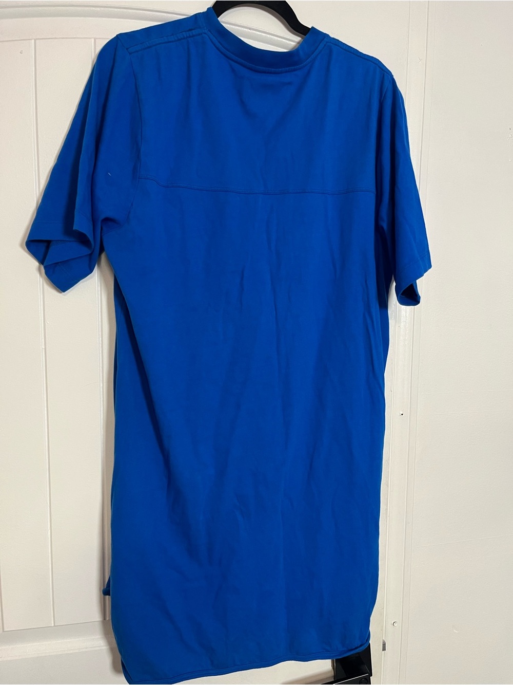 Women’s Royal Blue Crewneck Dress Made In USA with Gold Zipper Details on sides